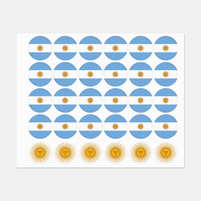 Drapeau argentin Étiquette (Feuille)