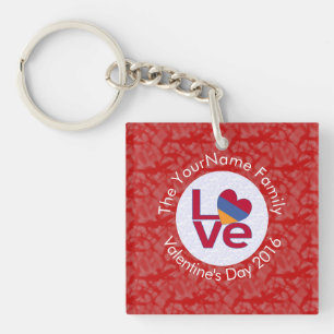 Drapeau Arménien Cœur AMOUR Texte Personnalisé