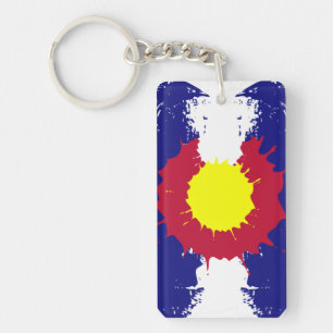 Drapeau artistique Colorado porte - clé de peintur