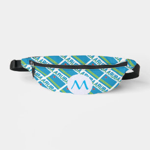 Drapeau arubais en mosaïque monogrammé