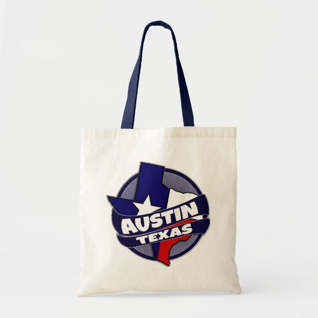 Drapeau Austin Texas éclate sac fourre-tout réutil (Devant)