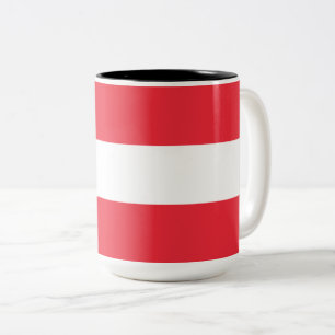 Drapeau autrichien (Autriche) Mug à café à deux to