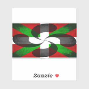 Drapeau basque et Sticker en vinyle croisé