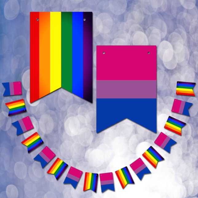 Drapeau bisexuel et drapeau arc-en-ciel, drapeau d (Créateur téléchargé)