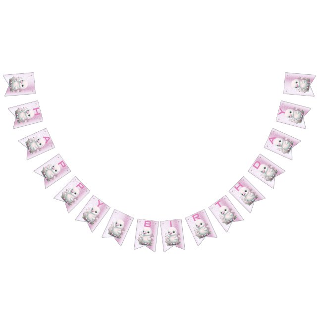 Drapeau blanc à bouchon rose floral (Tout)