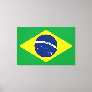 Drapeau brésilien Impression en toile étirée