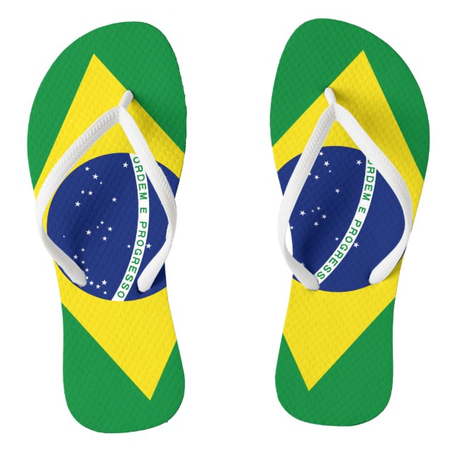 Drapeau brésilien tongs pour hommes et femmes (Semelle)