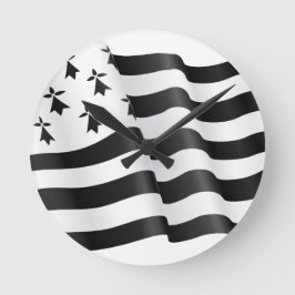Drapeau breton (Breton flag) Runde Wanduhr