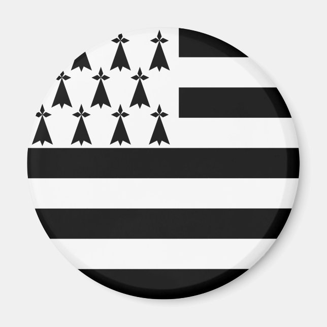 Drapeau breton (Gwenn-ha-du) Magnet (Devant)