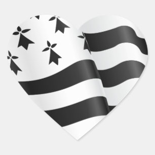 Drapeau Bretone (bretonische Flagge) Herz-Aufkleber