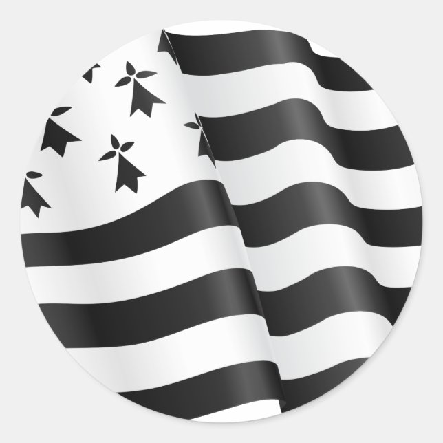 Drapeau Bretone (bretonische Flagge) Runder Aufkleber (Vorderseite)