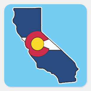 Drapeau Californie Colorado carré autocollant étiq