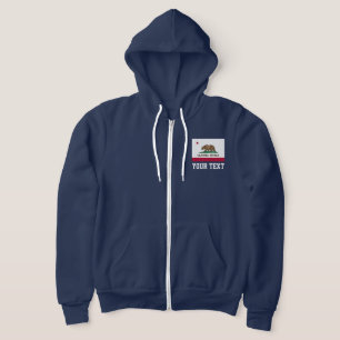 Drapeau californien zippé personnalisé sweat - shi