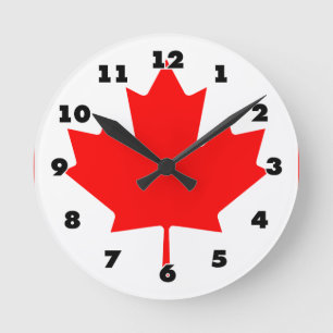 Drapeau canadien coutume horloge murale ronde