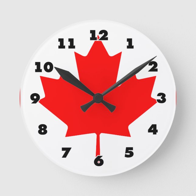 Drapeau canadien coutume horloge murale ronde (Recto)