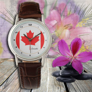 Drapeau canadien, montre de mode et de design à l