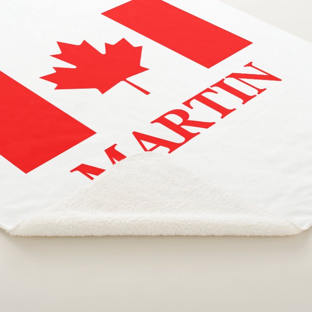 Drapeau canadien nom de famille Sherpa couvertures (3/4)