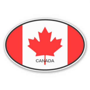Drapeau canadien oval vinyle autocollant