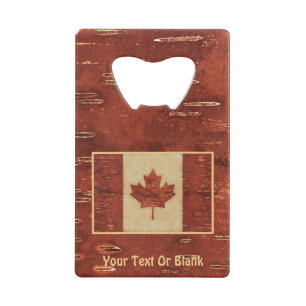 Drapeau Canadien Sur L'Écorce De Birch Intérieur