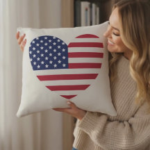 Drapeau cardiaque Coussin USA