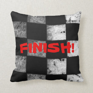 Drapeau Checkered "FINITION !" Coussin