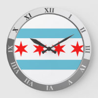 Drapeau Chicago Grande horloge