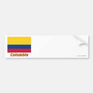 Drapeau Colombie Avec le Nom en français Autoaufkleber