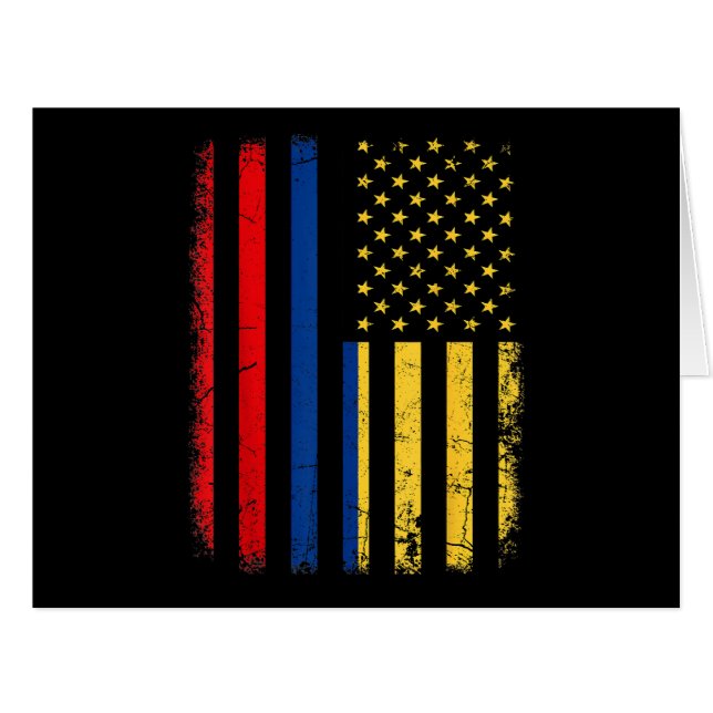 Drapeau Colombien Américain Racines Colombie A (Devant horizontal)