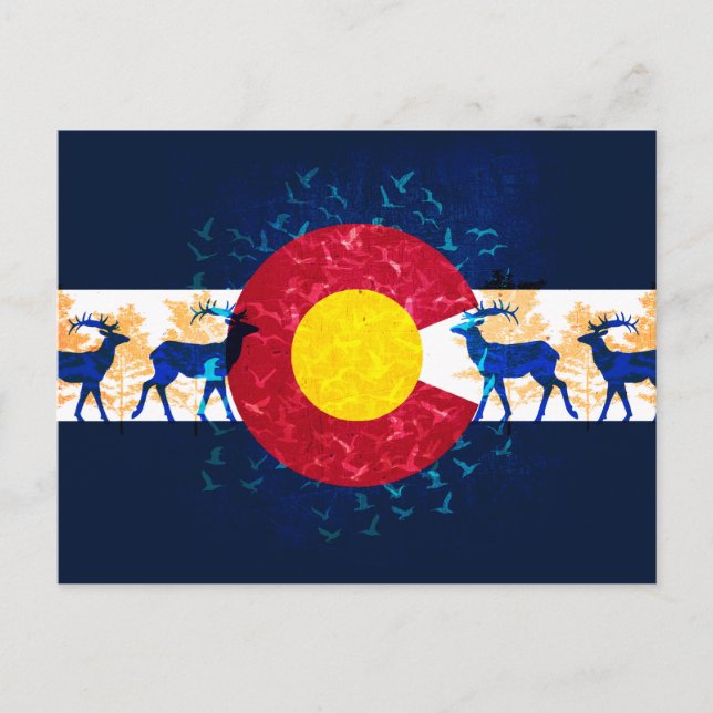 Drapeau Colorado paysage d'art naturel carte posta (Devant)