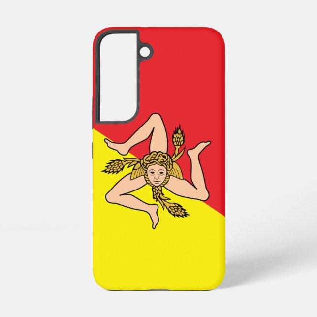 Drapeau Coque Samsung Galaxy S22 de Sicile, Italie (Verso)