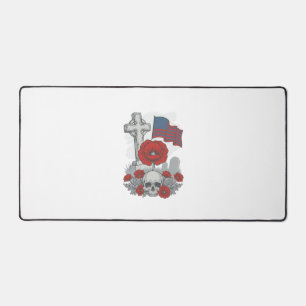 Drapeau coquelicot commémoratif Croix Gravure Vint