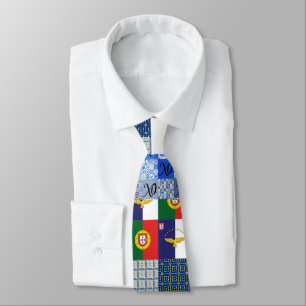 Drapeau cravate du Portugal et Drapeau des Açores