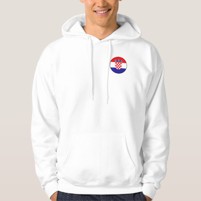 Drapeau croate simple rond Sweat - shirt à capuche (Devant)