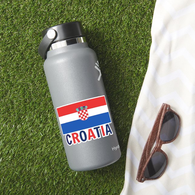 Drapeau Croatie Autocollant en vinyle coupé sur me (HydroFlask Insitu)