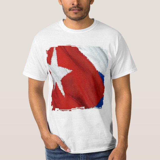 Drapeau cubain Grunge 4 TShirt (Devant)