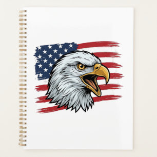 Drapeau d'aigle patriotique dessin vectoriel vinta