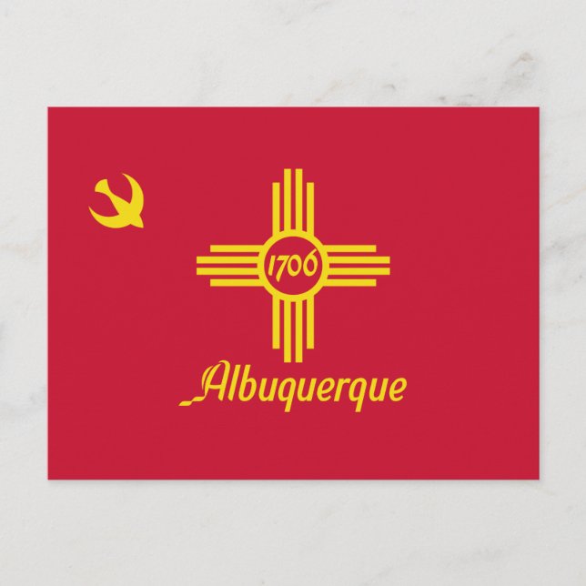 Drapeau d'Albuquerque, Nouveau-Mexique Carte posta (Devant)