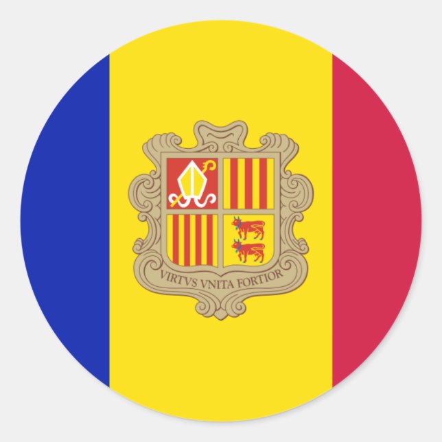 Drapeau d'Andorre Sticker (Devant)
