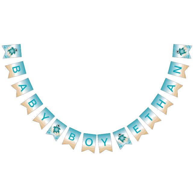Drapeau de Baby shower de tortue de mer (Tout)