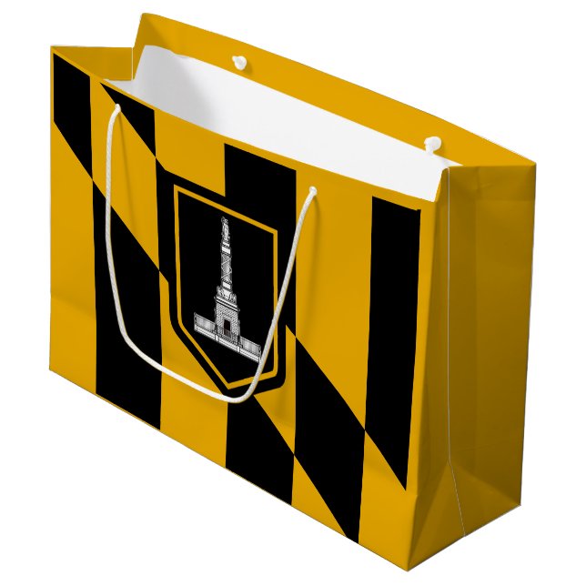 Drapeau de Baltimore, Maryland Grand sac cadeau (Devant Angle)
