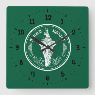Drapeau de Bangkok, Thaïlande Carré Horloge murale