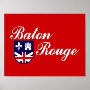 Drapeau de Baton Rouge, affiche de Louisiane