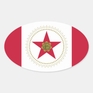 Drapeau de Birmingham, Alabama Sticker Oval
