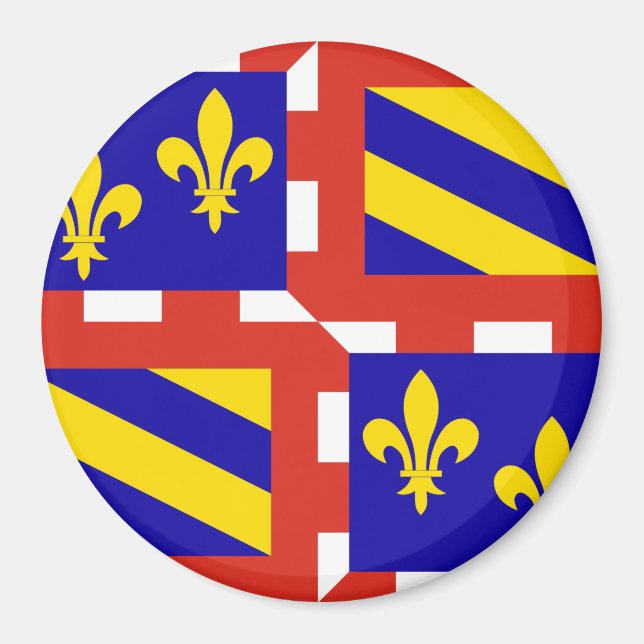 Drapeau de Bourgogne Magnet (Devant)