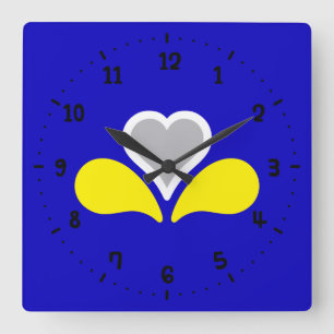 Drapeau de Bruxelles, Belgique Horloge murale Carr