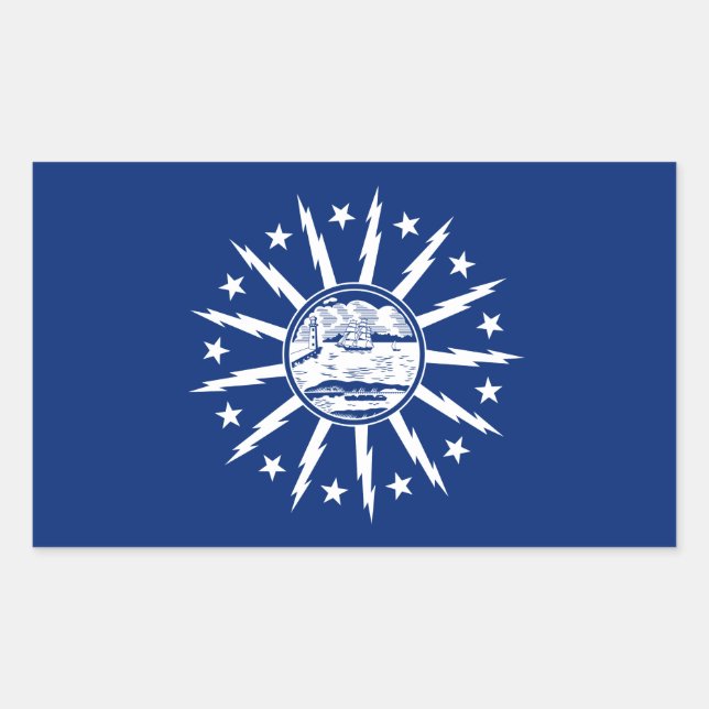 Drapeau de Buffalo, Sticker rectangulaire de New Y (Devant)