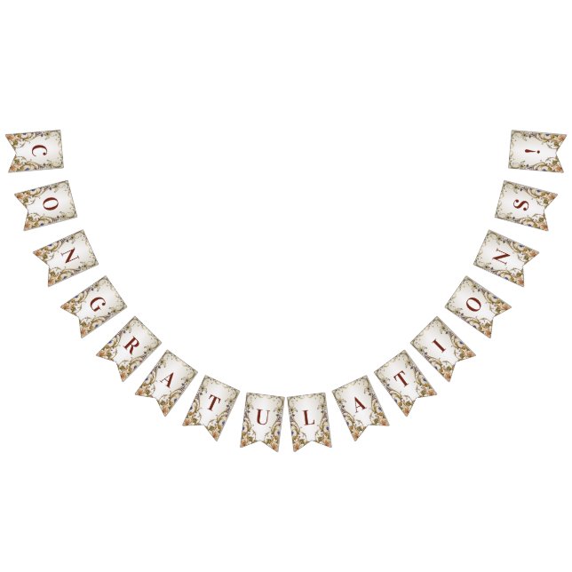 Drapeau de Bunling Floral Or Blanc (Tout)