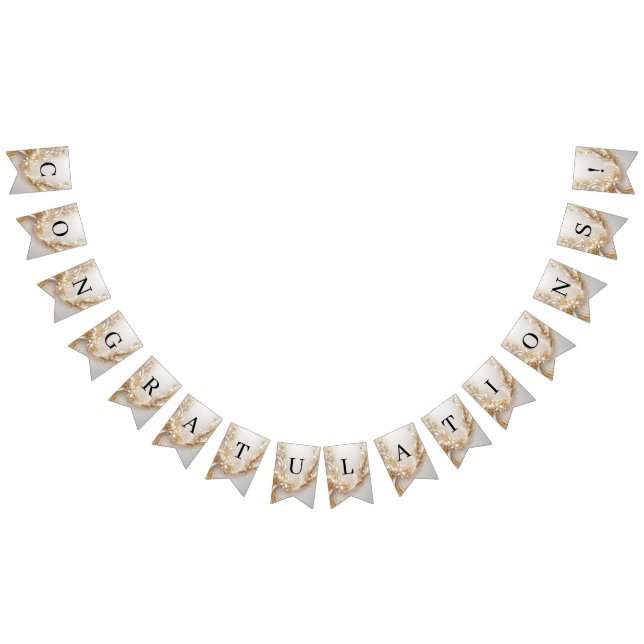 Drapeau de Bunling Floral Or Blanc (Tout)