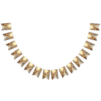 Drapeau de bunting floral orné doré