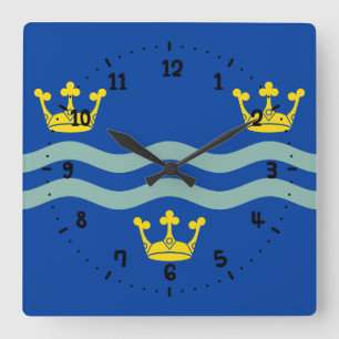 Drapeau de Cambridgeshire Carré Horloge murale